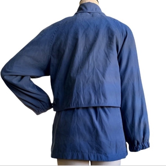 Izzi VTG Winter Puff Coat Blue Toggle Waist Pockets Sz S Full Zip & Snaps #240i - Picture 3 of 8